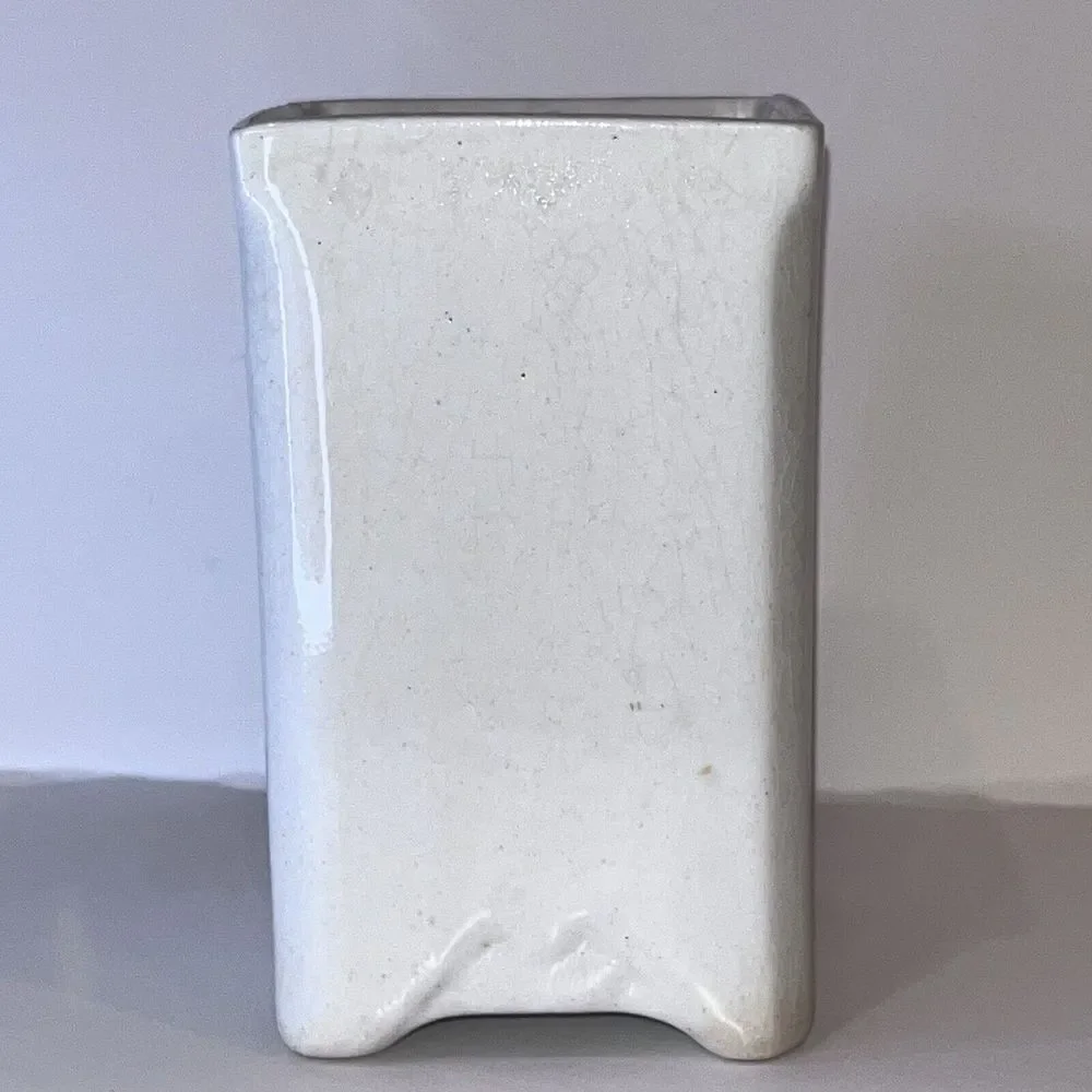 Vintage‎ Square Ceramic Coffee Cannister Blue & White Windmill 6